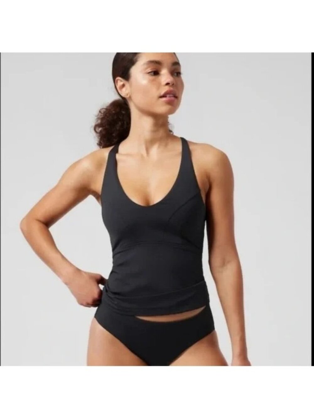New Athleta S Triangle Tankini Cup D-DD  Small Black #531208002